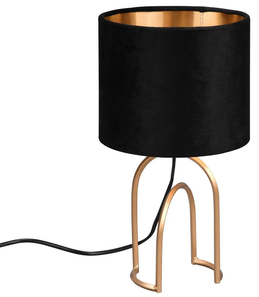 Stolová lampa Grace, Ø 18 cm, čierna/zlatá