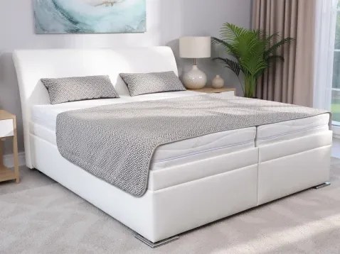 Posteľ Dezra 180x200 cm, biela ekokoža%