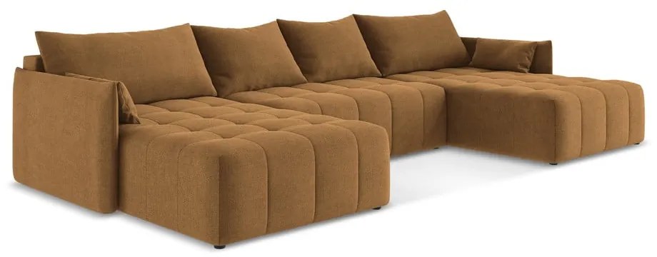 Terakotová rozkladacia/s úložným priestorom rohová pohovka (do tvaru "U") Moku – Makamii