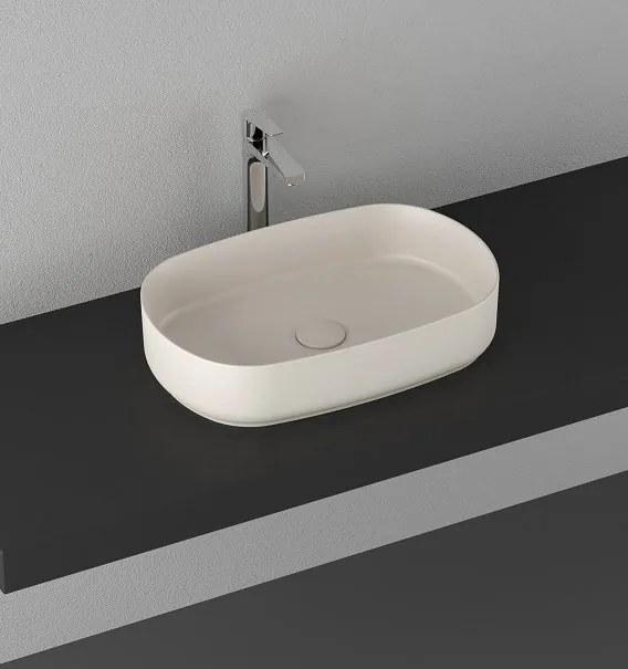Sapho Sapho, INFINITY OVAL keramické umývadlo na dosku, 55x36 cm, Ivory, 10NF65055-2K