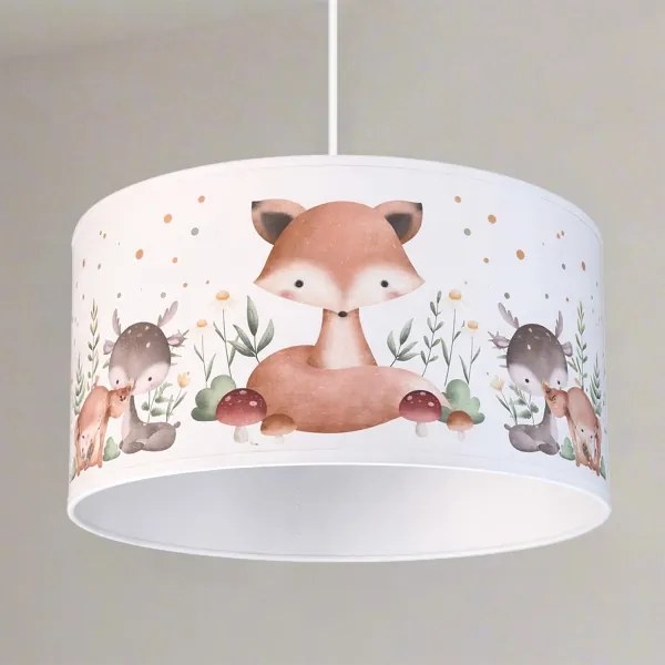 BRILAGI - LED detský luster na lanku BOBO 1xE27/60W/230V pr. 35 cm biela/zvieratká