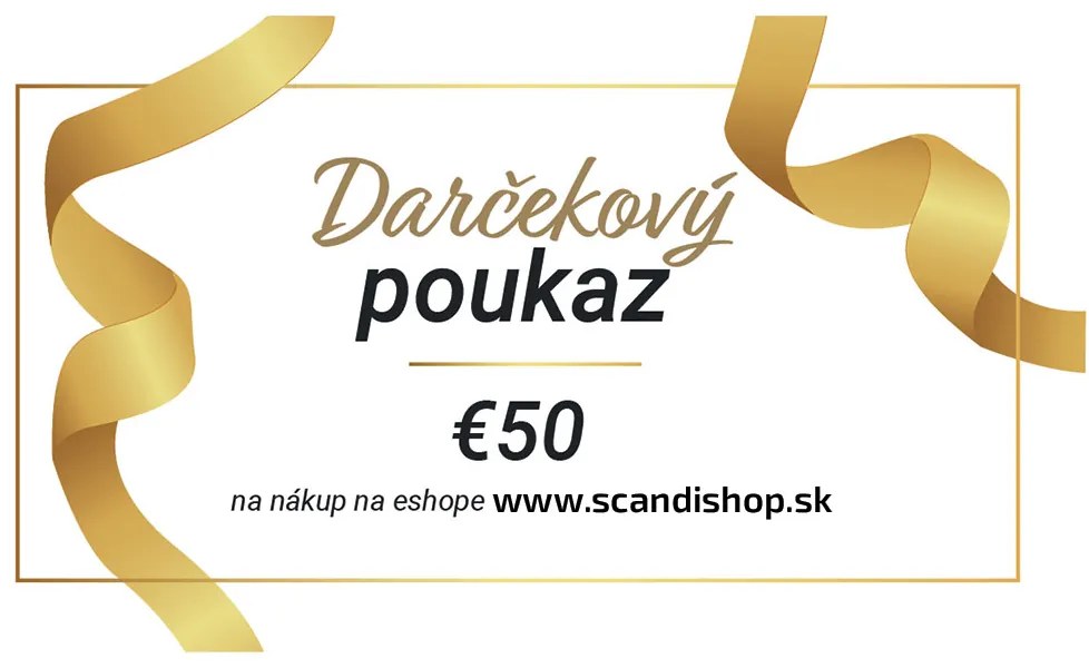 Darčekový poukaz na 50 € Forma poukazu: Elektronický