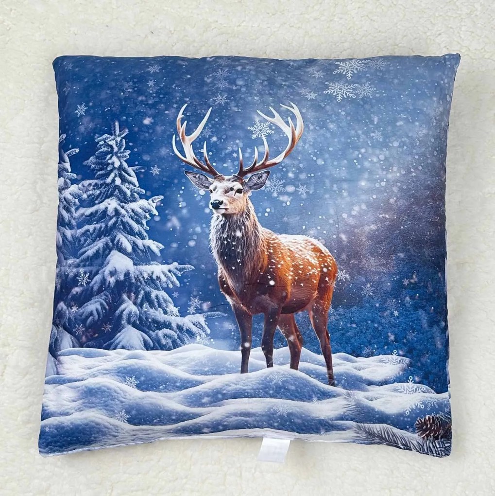 Vianočný vankúš antialergický Jeleň 45x45cm