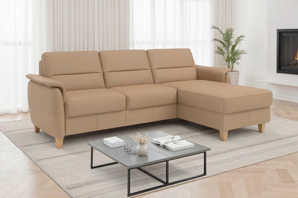 XXXLutz ROHOVÁ SEDAČKA, textil, koža, cappuccino Sit & More - Sedačky - 00014403323G