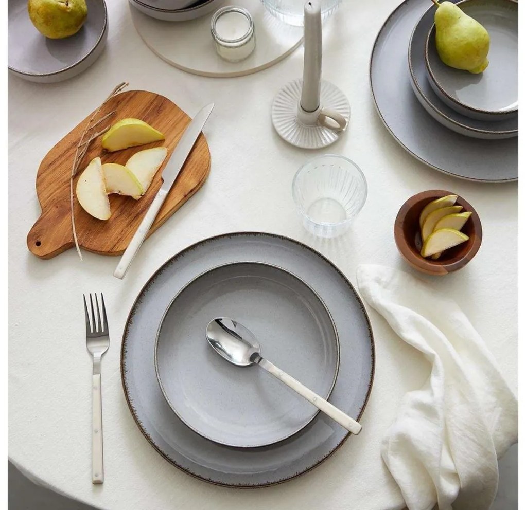 Jedálenská súprava 18 ks sivá/porcelán