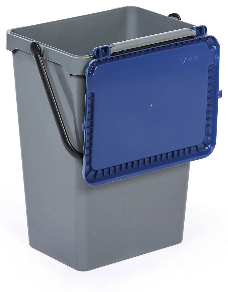 Plastový odpadkový kôš na triedenie odpadu, sivá + modrá, 35 l