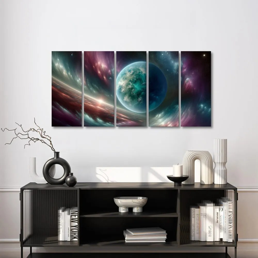 5-dielny obraz galaxia a planéta