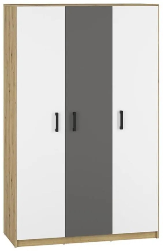 Skriňa Fini 02 dub artisan/biela/antracit