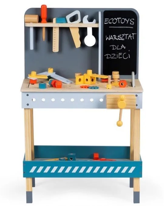 Drevená dielňa s náradím + 47 prvkov