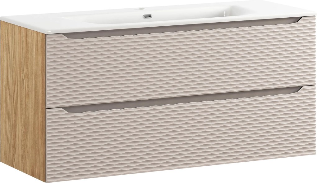 Comad Kúpeľňová skrinka s keramickým umývadlom Ocean Beige II 120 cm - béžová