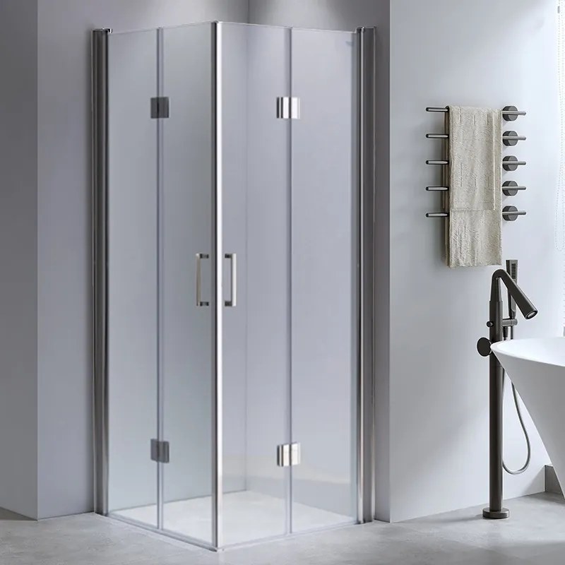 BPS-koupelny Štvorcový sprchovací kút ZES KZ1290B 90x90 chróm/transparent - bez vaničky