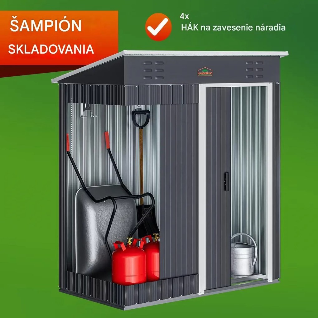 InternetovaZahrada Záhradný domček A0 182x165x85 cm - antracit