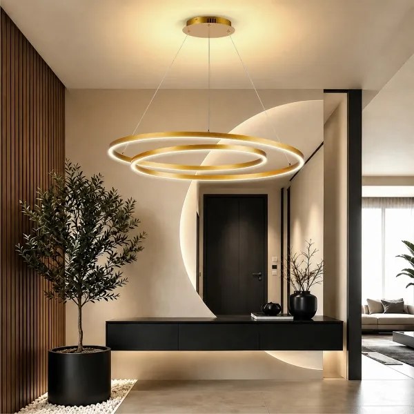 BRILAGI-LED Stmievateľný luster na lanku TWISTER LED/105W/230V 3000-6000K zlatá+DO