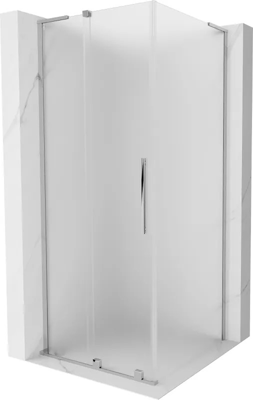 Mexen Velar L, sprchový kút s posuvnými dverami 110 x 110 cm, 8mm sklo námraza, chrómová, 871-110-110-33-01