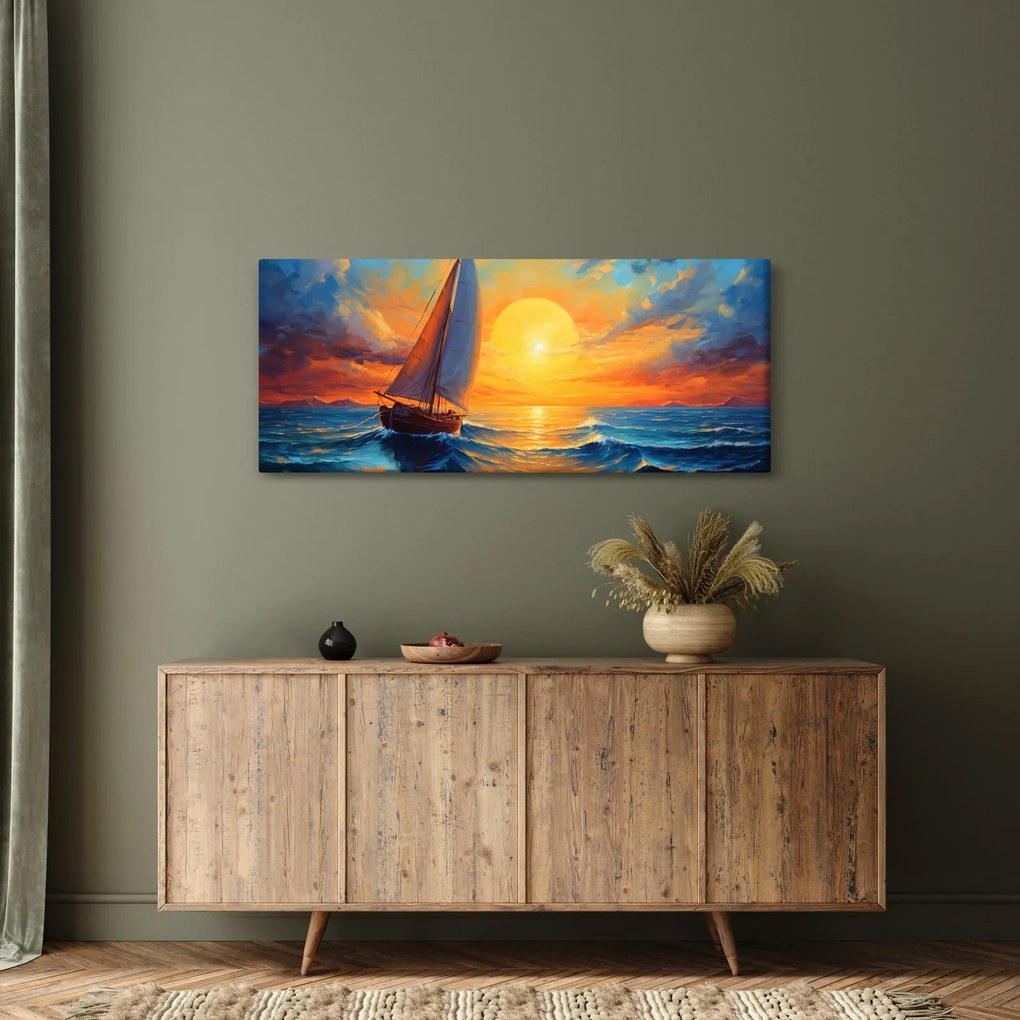 Obraz - Plachetnica (120x50 cm)