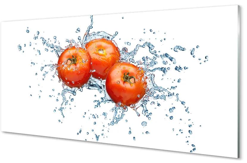Sklenený obklad do kuchyne paradajky voda 125x50 cm