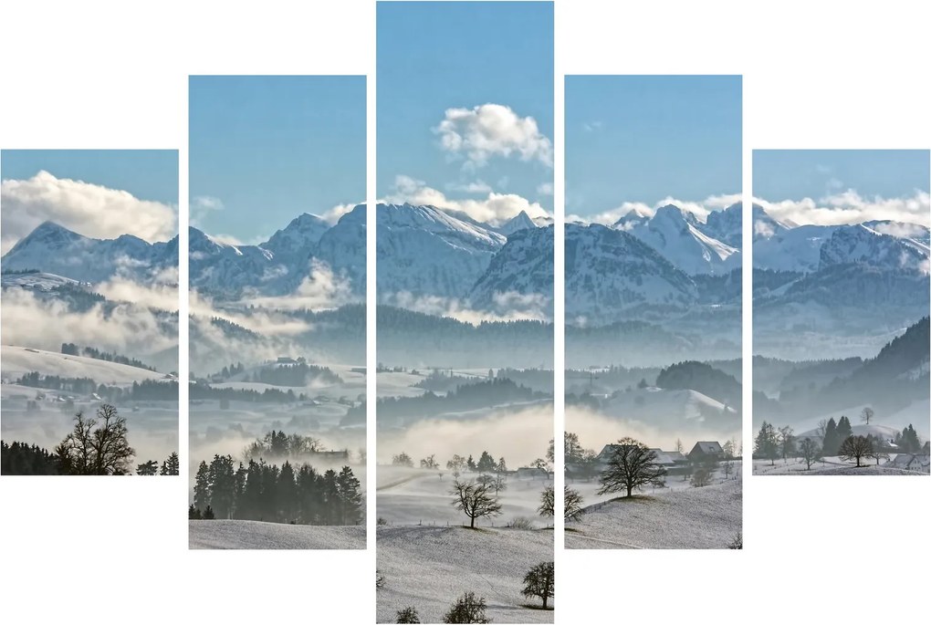 Obraz zasnežených hôr (150x105 cm)