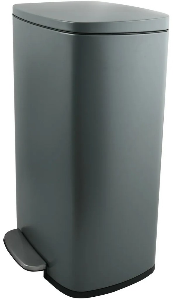 Spirella Akira 50 l odpadkový kôš s pedálom atichým zatváraním, matná sivá farba, 50 l