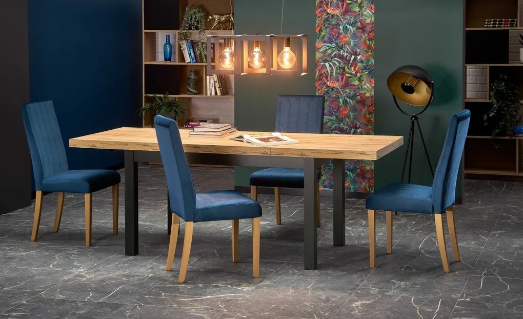 Jedálenský rozkladací stôl Tiaro 140/220 cm dub craft zlatý/čierny