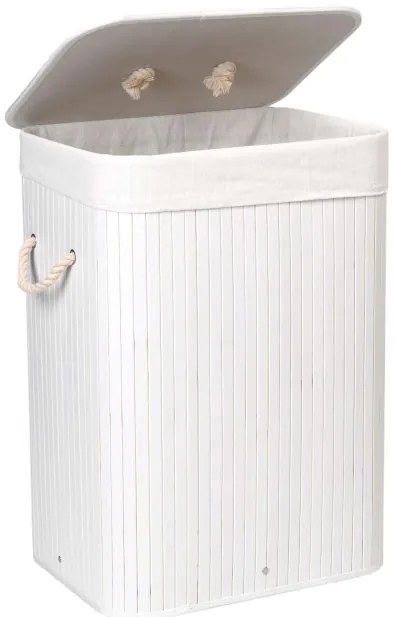 Kôš na bielizeň bambusový 80 l biely