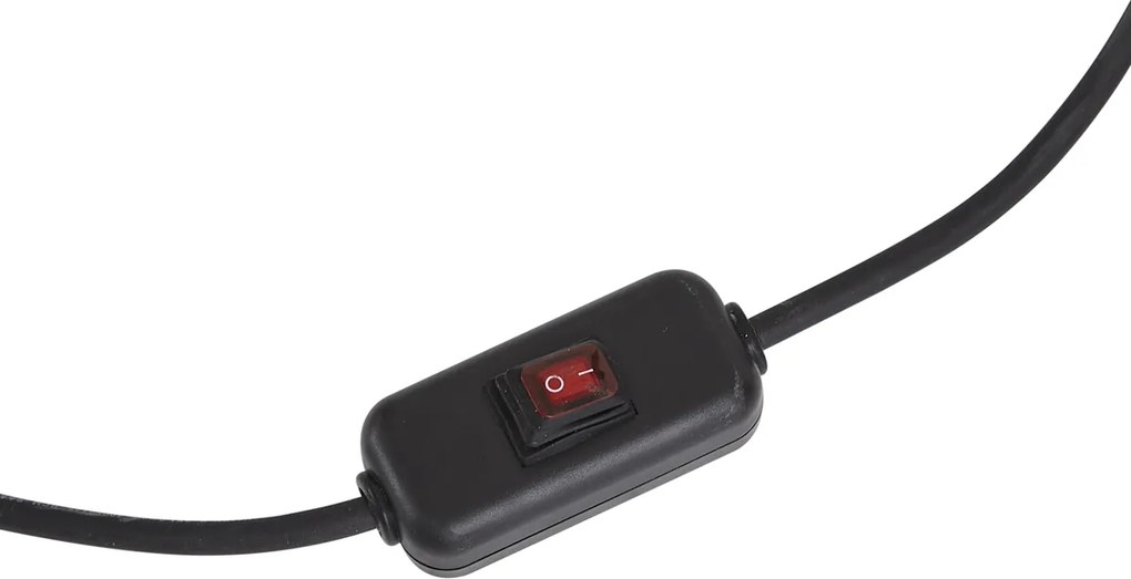 Japandi vonkajšia stojaca lampa čierna s tienidlom z lana IP44 - Arc Jayla