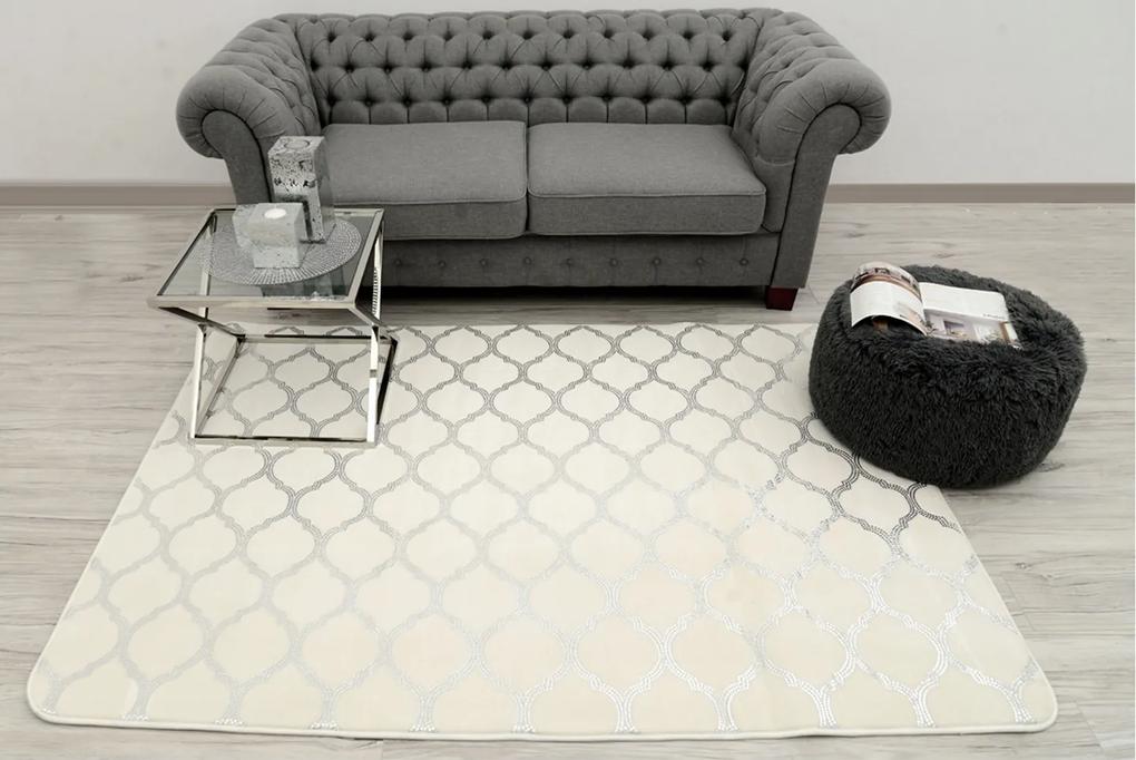 Tutumi Plyšový koberec SHINE GLAMOUR 160 x 230 cm - Krémový