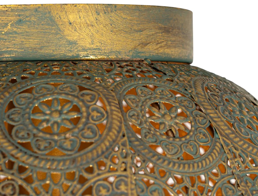 Orientálne stropné svietidlo zlaté so zelenou 28,5 cm - Baloo