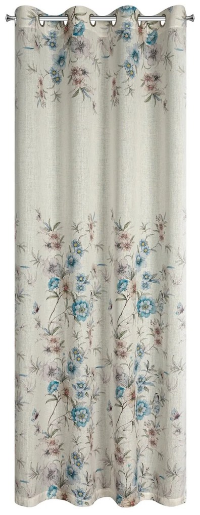 ZÁVES NA KRÚŽKOCH IVY 140X250 CM KVETY