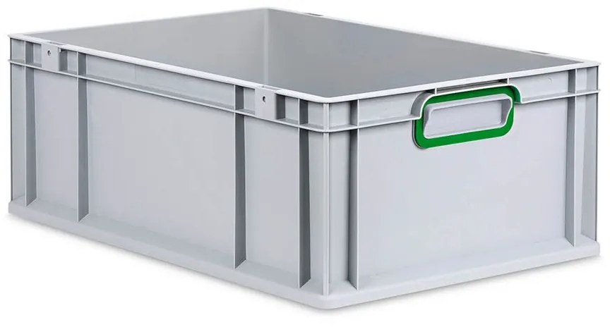 Sada 4 kusov - Eurobox Next Gen 2.0 - Stohovateľná nádoba s uzavretými rukoväťami - Zelená - 600 x 400 x 220 mm