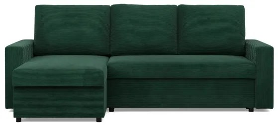 Rohová rozkladacia sedačka NEO Poso fľaškovo zelená