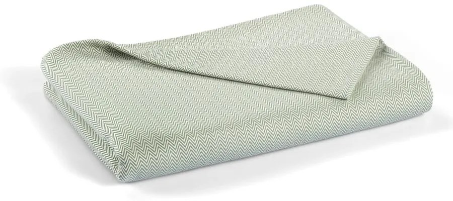 Zelená bavlnená prikrývka na dvojlôžko 240x260 cm Lines - Mijolnir