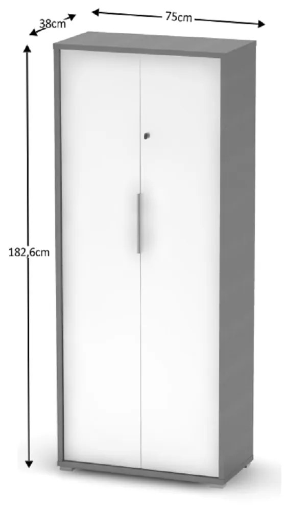 Kancelárska skriňa so zámkom Hamila NEW TYP 31 (grafit + biela). Vlastná spoľahlivá doprava až k Vám domov. 1028789