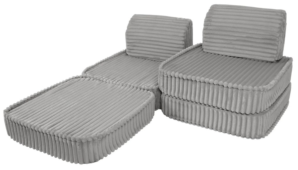 MeowBaby® Churros detská pohovka Basic, Moon Dust Grey