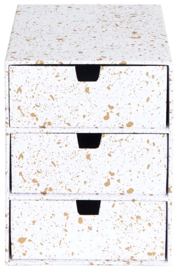 Zásuvkový box s 3 zásuvkami v zlato-bielej farbe Bigso Box of Sweden Ingrid