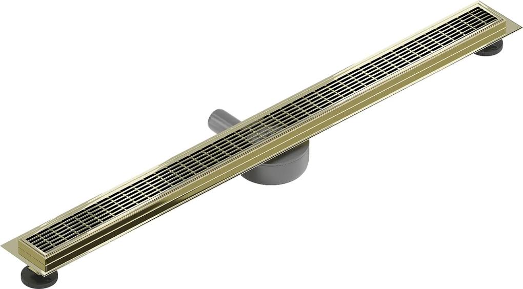 Mexen Flat 360°, nerezový sprchový žľab vzor M33 80 cm, zlatá lesklá, 1533080-40
