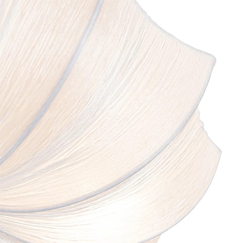 Dizajnové stropné svietidlo biele hodváb 52 cm 3-svetlo - Plu