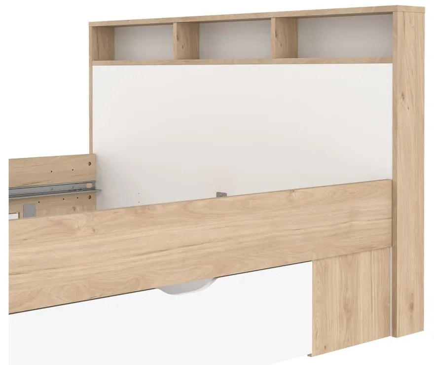 Dvojlôžková posteľ v dekore duba s úložným priestorom bez roštu 140x200 cm v prírodnej farbe Ikast – Tvilum