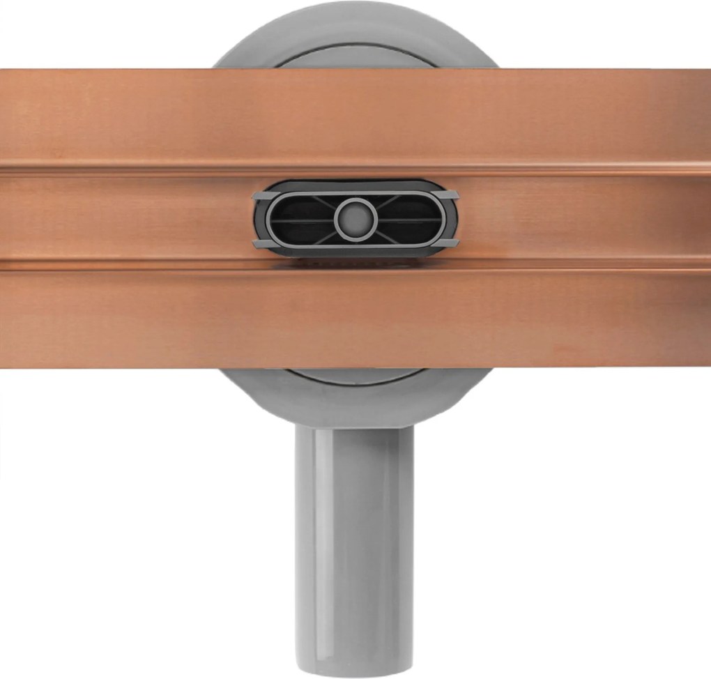 Rea Neox Pro Slim, sprchový odtokový žľab 60cm s otočným sifónom o 360stupňov, medená matná, REA-G4805