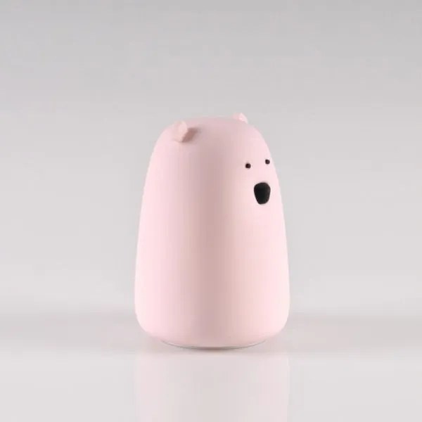 LED RGB Detská dotyková lampička BEAR LED/0,8W/5V ružová + USB
