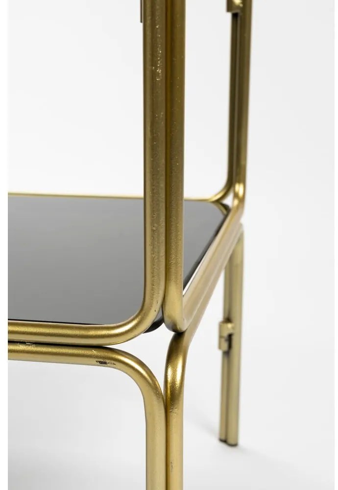 Čierna/v zlatej farbe kovová knižnica 80x89x35 cm Liah – White Label