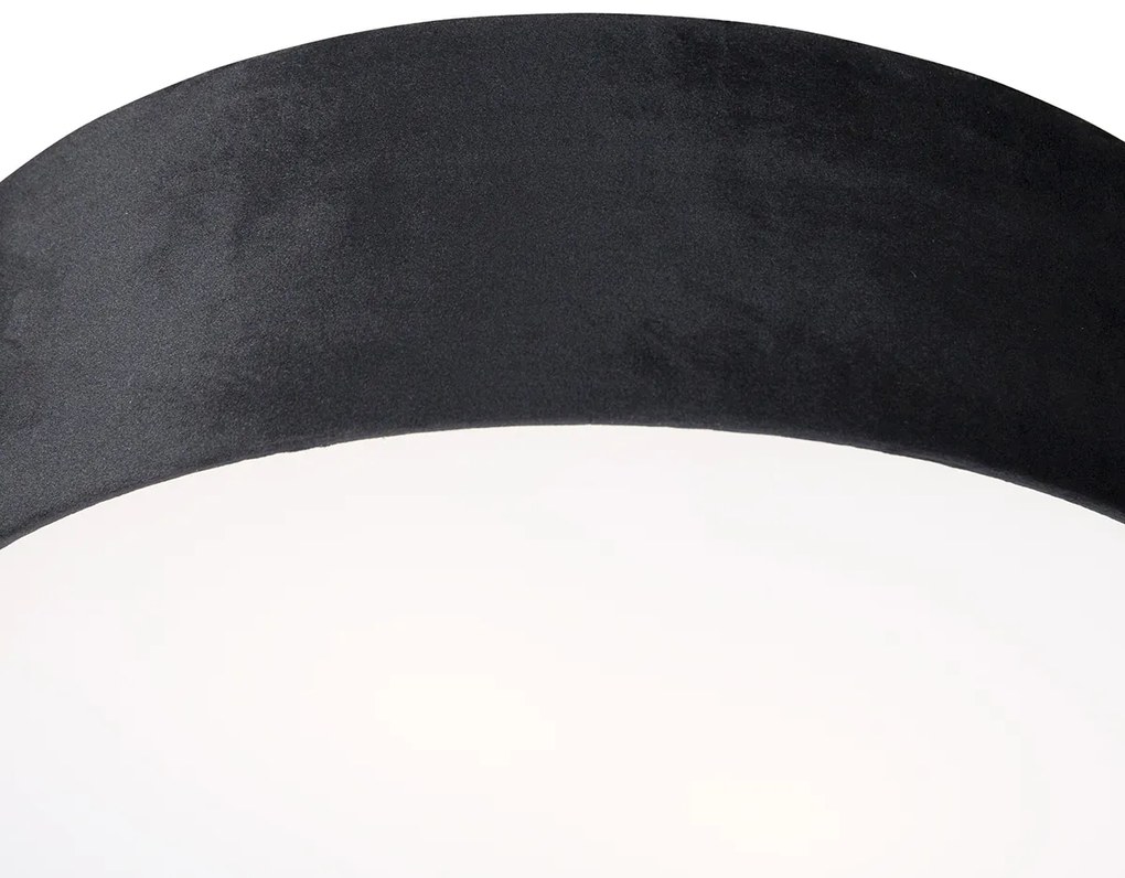 Moderné stropné svietidlo čierne 40 cm so zlatým vnútrom - Drum