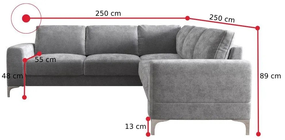 Rohová sedacia súprava ARIELA MAX II - terra 39 / pravá