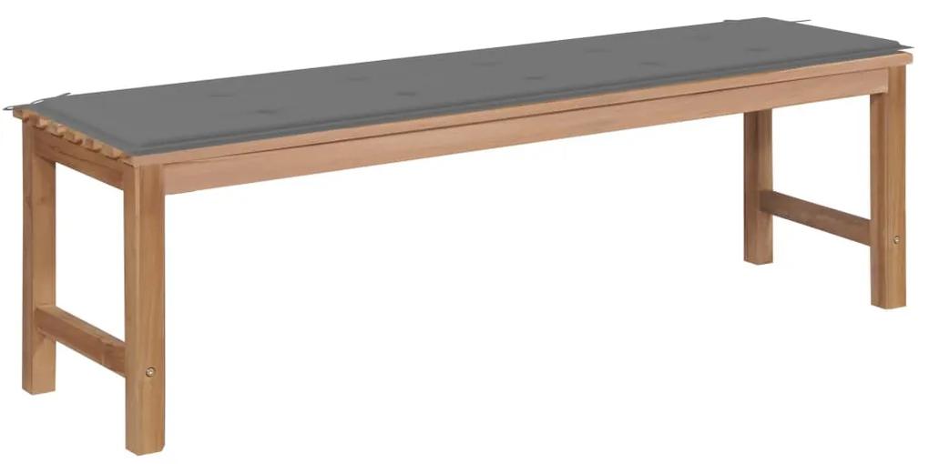 vidaXL Záhradná lavička so sivou podložkou 150 cm tíkový masív