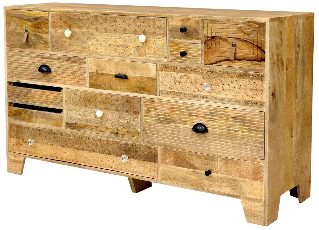 furniture-nabytek.cz - Zásuvková komoda z masívneho dreva mango 160x90x45