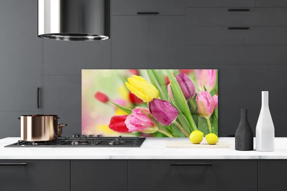 Nástenný panel  Tulipány kvety rastlina 100x50 cm