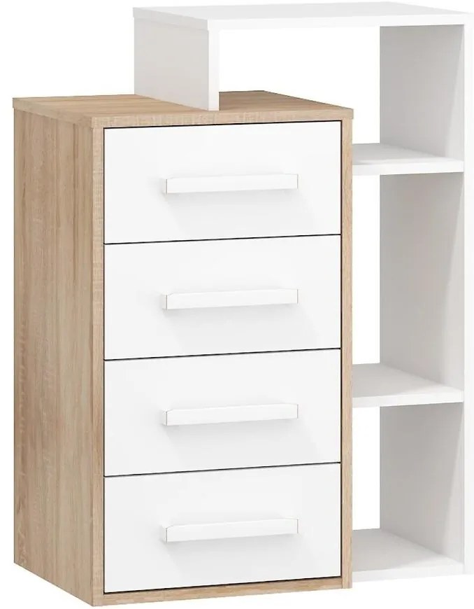 Komoda P4S Rio-09 sonoma svetlý/biely