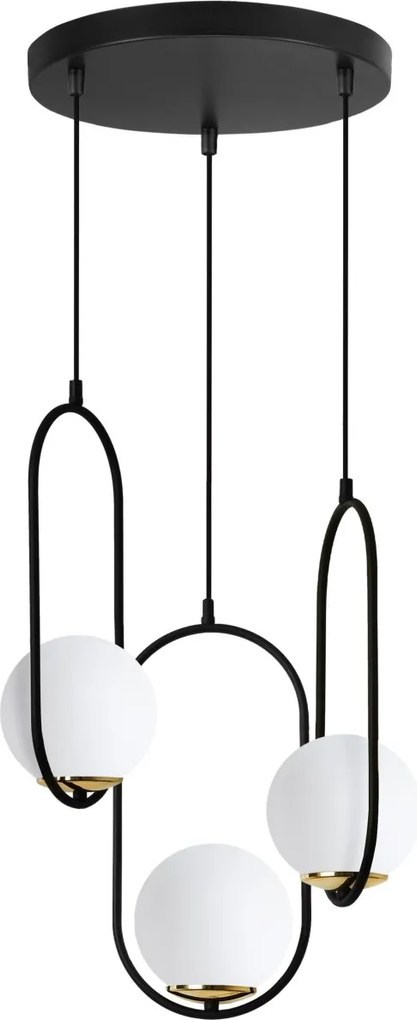 Závesné svietidlo Florence, 3x biele sklenené tienidlo, b/g, o, U