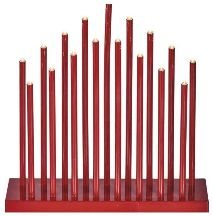 LED Vianočný svietnik 17xLED/3xAA červená