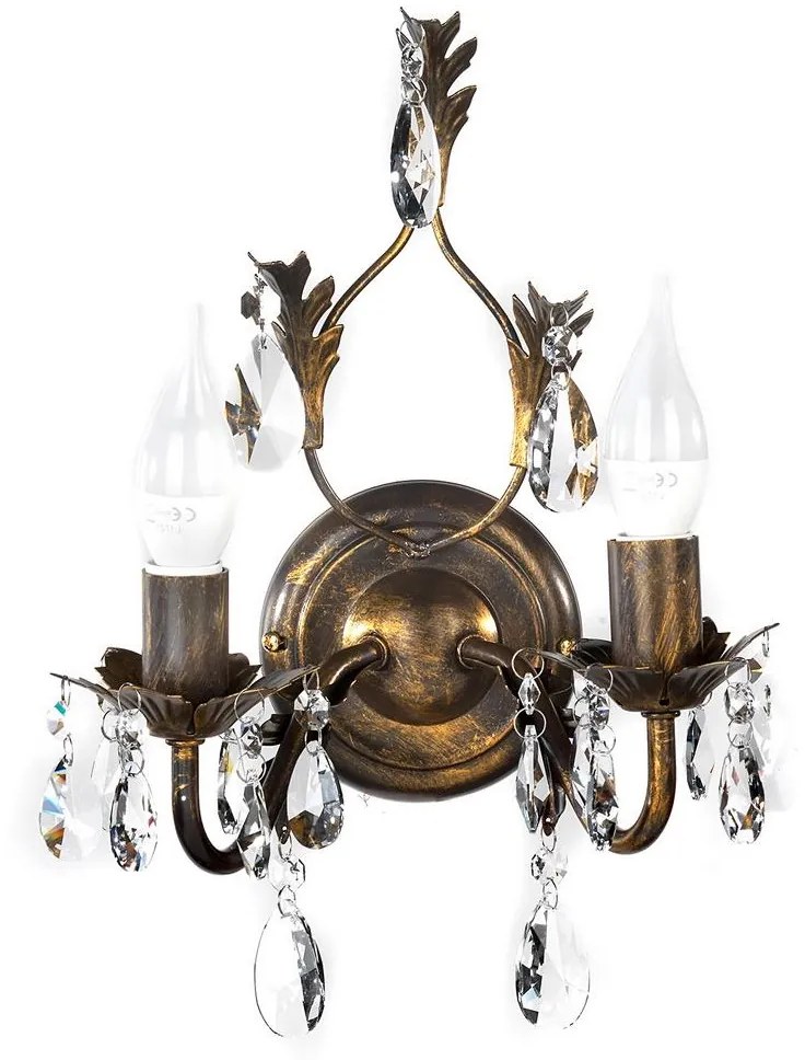 ONLI - Nástenné svietidlo TERESA 2xE14/6W/230V bronzová