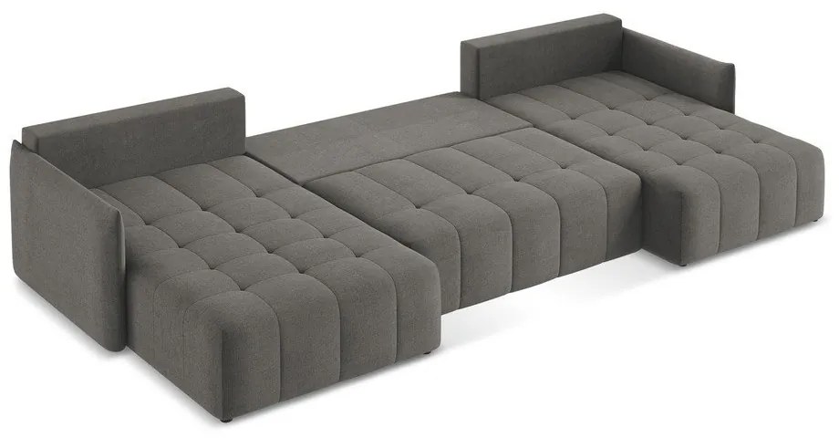 Tmavosivá rozkladacia/s úložným priestorom rohová pohovka (do tvaru "U") Moku – Makamii